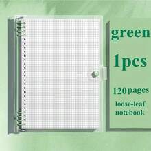 1pc A5 Grid Notebook, 120 Pages, Perforated Pages, Removable Spiral Binding, PVC Cover, Daily Office Supplies, Perfect Gift Choice, Minimalist Style, Music Elements, Replaceable Core. - 120 Pages - View 11