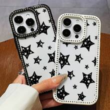 [Envío en 24h desde DE/FR/ES]Funda de teléfono: Estrellas en blanco y negro, compatible con iPhone 17 Pro Max/17AIR/16/15/14/13/12/11, funda protectora de alta calidad para hombres y mujeres, regalo para Año Nuevo y Día de San Valentín, para novias, novios, familia, hermanas, amigos - 1 pieza de imagen a color - Ver 6