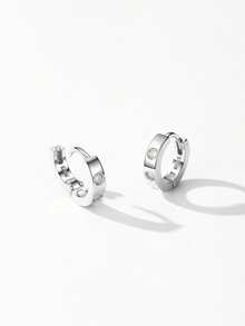 1 Pair Women's Sparkling Moissanite Earrings 925 Sterling Silver With GRA Certificate Wedding Jewelry Party Gift - Silver - View 4