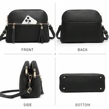 Dasein Bolso bandolera con cremallera para mujer, bolso de hombro a la moda con múltiples bolsillos - 1-negro - Ver 4
