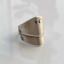 1pc Personalized Vintage Armor Star Moon Ring, Unisex Open Ring, Armor Ring Jewelry Accessory Gift For Party - Antique Silver - View 5
