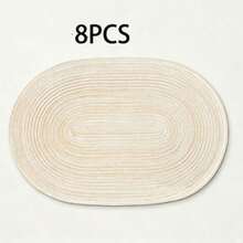1 buah/4 buah/8 buah Alas Piring Oval Anti Selip Tahan Panas, Cocok Untuk Dapur, Ruang Makan, Pesta Luar Ruangan, Terutama Untuk Perjamuan dan Acara Liburan - Light Grey - View 13