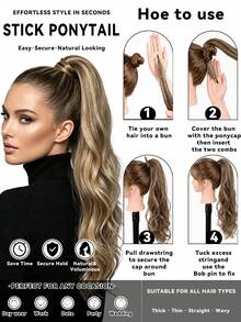 Extensiones de cabello rizado extra largas para coleta, aptas para uso diario - Dos Tonos - Ver 8