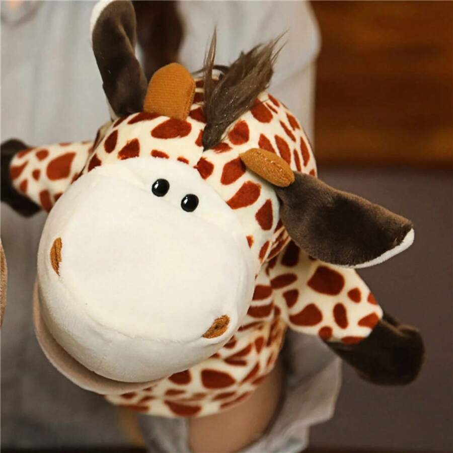 Plush Hand Puppet For Children, Cartoon Character, Interactive Toy For Parents And Children, Small Gift For Family Parties. - Classic Deer - View 1