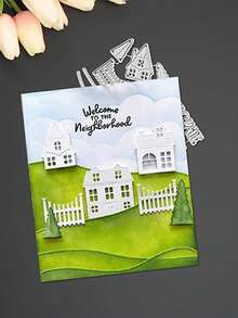 1pc Exquisite House Metal Cutting Die For Scrapbooking And Crafting, Diy Embossing Template, Handmade Card And Gift Card Making Tool. - Multicolor - View 4
