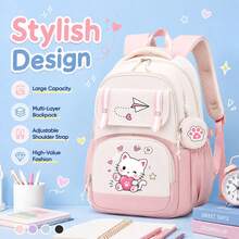 Nueva mochila casual con diseño de gato, mochila ligera unisex para exteriores, mochila de viaje de gran capacidad, para adolescentes, artículos esenciales para la vuelta al colegio - Multicolor - Ver 6