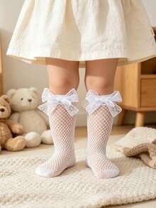 2 Pasang Kaos Kaki Jala Berongga Lucu Manis untuk Bayi Perempuan, Kaos Kaki Jala Setengah Betis yang Bernapas untuk Musim Semi/Panas - MultiWarna - View 6
