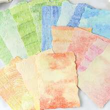 20 Pieces Of Artistic Cardboard Printing And Dyeing Streamer Material Paper Watercolor Smudge Color Matching Background Decorative Paper Hand Book Collage Postcard DIY Material Return To Campus Party Small Gift Halloween Sticker - Multicolor - View 1