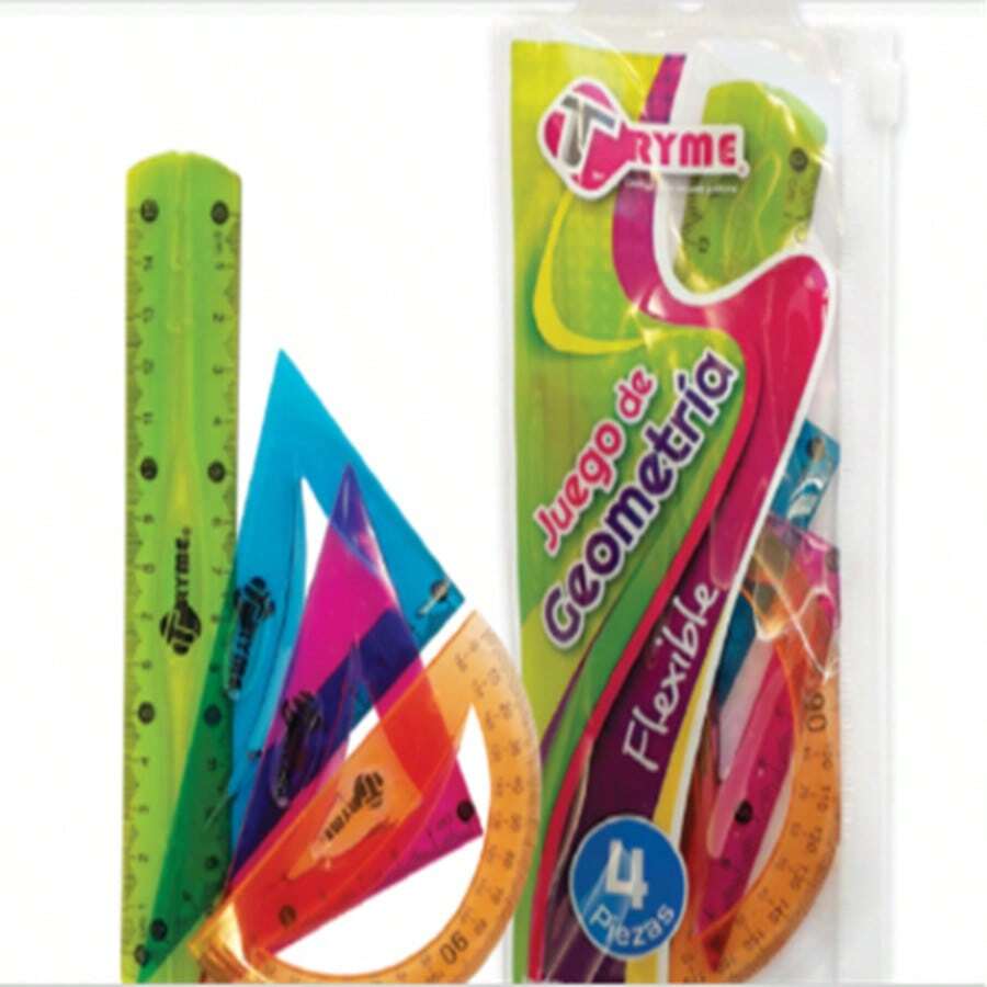 Mini Juego De Juego De Geometría Flexible 4piezas Tryme - MINI - Ver 1
