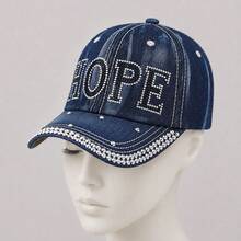 1件女款Y2K風格手工水鑽HOPE字母裝飾棒球帽派對帽 - hope - 查看 20