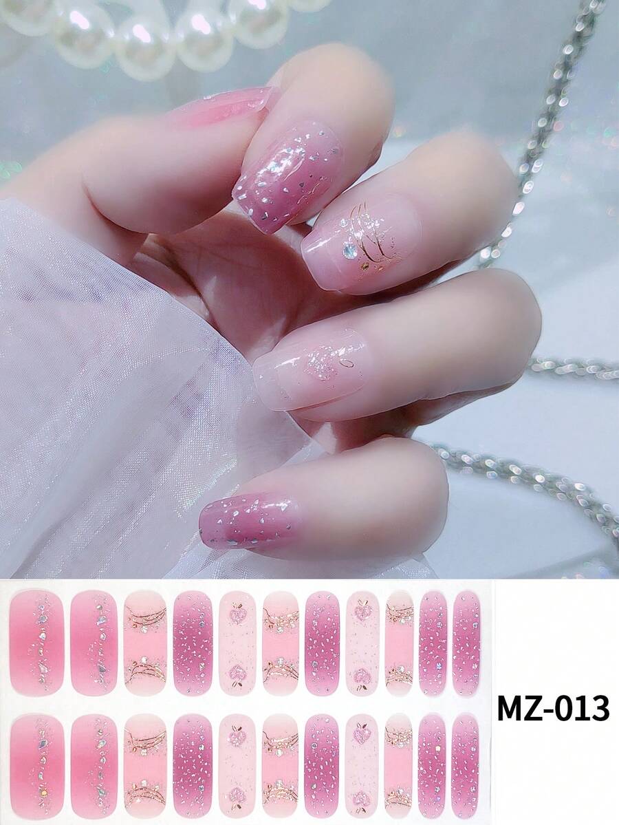22款防水免烤膠指甲貼，全覆蓋酷感美甲貼片，美白指甲貼批發