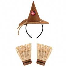 Halloween Cosplay Scarecrow 3 Pieces Set Headband Gloves Costume Accessories Role Play Outfit - Multicolor - View 14