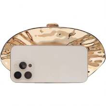 Bolso de mano de piel sintética desmontable con cadena para hombro y noche, bolso de mano para mujer, formal, boda, fiesta, baile de graduación - 1 oro claro - Ver 7