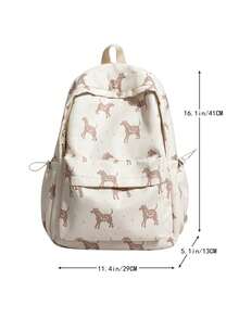 Sac à dos vintage marron clair avec imprimé de cerf, sac à dos scolaire simple et frais pour les adolescents du collège et du lycée, sac de voyage léger pour étudiants - Multicolore - Voir 7
