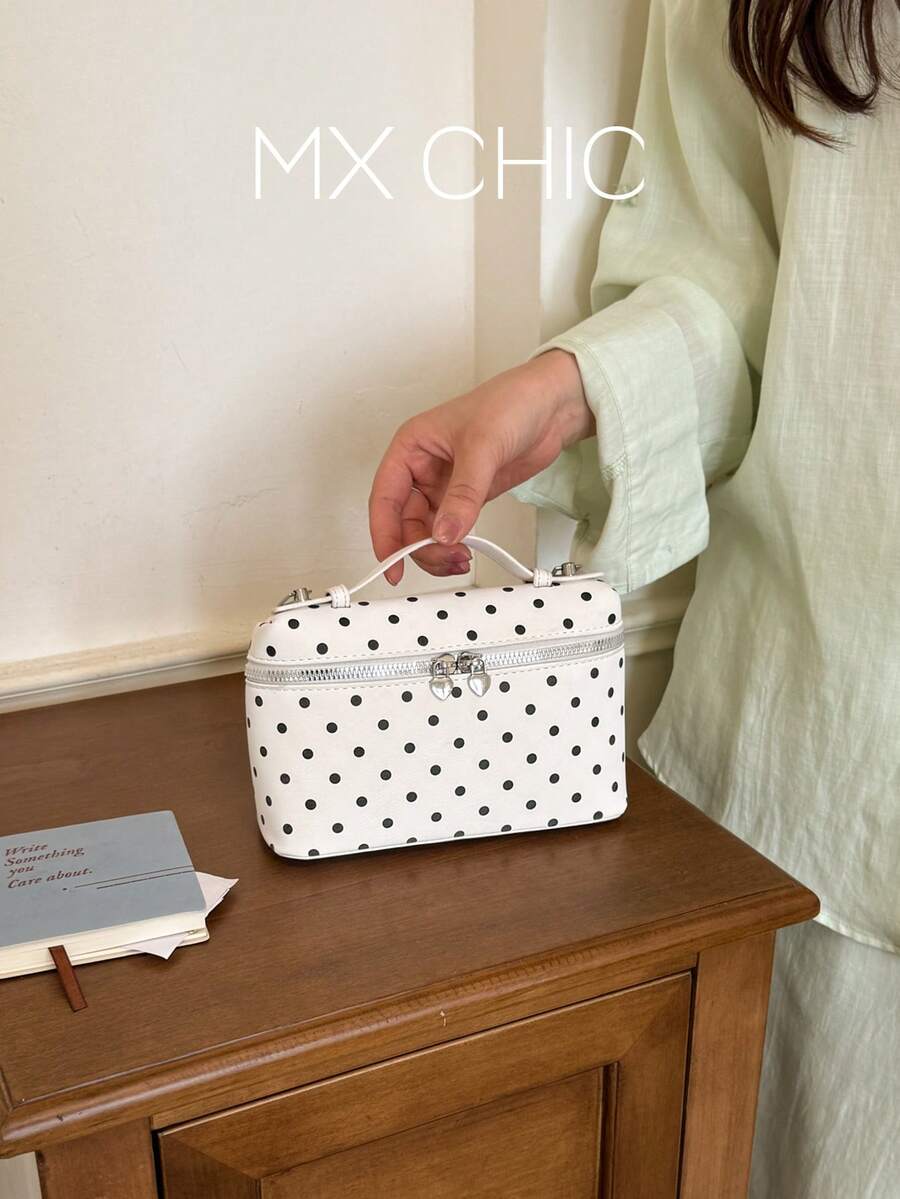 1件迷你女款手提包,時尚純色刺繡菱格紋絎縫斜挎包,適合放置卡夾與鑰匙 - 彩色 - 查看 1