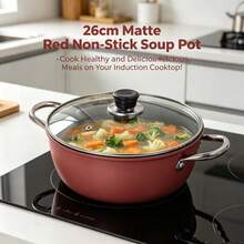 Household Non-Stick Soup Pot, Steaming And Stewing All-In-One Pot, Double Handles, Suitable For Frying, Stir-Frying, Cooking Noodles, Making Porridge, And Cooking On Induction Cookers Or Gas Stoves. - View 11