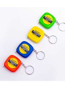 10pcs/5pcs/2pcs Mini Retractable Tape Measure Keychain - 1m/3ft - Portable Metal & Plastic Pocket Tape Measure, Suitable For Various Parties And Gifts (Random Color) - View 5