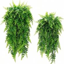 Artificial Greenery, UV-Resistant Artificial Evergreen Vines - Artificial Hanging Fern Plants, Home Decor, Outdoor Decor, Kitchen Supplies, Artificial Plants, Suitable For Indoor And Outdoor Decoration, Gathering Wall Art, Patio Porch Greening, Indoor Greening Decoration, Decorative Leaves, Realistic Leaves - Green - View 5
