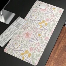 1pc Cute Floral Desk Mat Pink Flowers Plant Mouse Pad XXL Large Extended Gaming Mousepad Women - Mouse Pad - View 1