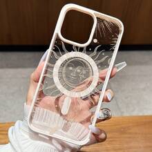[24h Versand aus DE/FR/ES]Apple 11-17  23 24 25 Ultra Galaxy Handyhülle - Magnetische Apple-Hülle, Sonnen- und Stern-Relief-Design, Transparente Vollschutz-Anti-Sturz-Hülle, geeignet für iPhone 14/13/12 Serie, frischer und einfacher literarischer Stil, einzigartig und modern für Männer und Frauen, kreative Hartschalenhülle mit niedlichem Malerei-Design, ideales Geschenk für Freunde, Urlaubsgeschenk - Schwarz - Übersicht 3