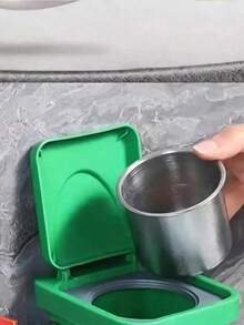 1個鋼製壁掛式帶蓋菸灰缸，懸掛垃圾桶造型防飛灰創意裝飾，適用於居家、浴室、客廳、臥室、辦公室、廚房、洗手間，節日禮物，菸灰缸，家居配件，居家必需品，父親節禮物 - A - 查看 6