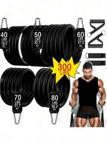 11pcs Resistance Band Set, Fitness Resistance Training Bands With Door Anchor, Fitness Equipment, Fitness Accessories, Home Workout Tools, Suitable For Men's Gifts, Valentine's Day Gifts, Home Exercise Equipment - A - View 2