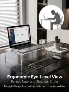 Estantería de almacenamiento de acrílico con estante en forma de U reforzado de 8 mm de grosor, estante transparente de aumento de altura, divisor de gabinete, soporte de exhibición para transmisión en vivo, regreso a la escuela - Multicolor - Ver 5
