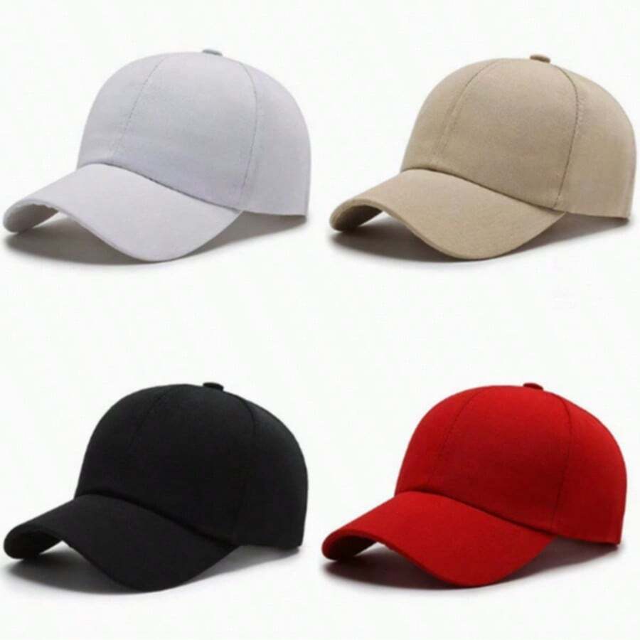 Cotton Baseball Cap, Unisex Low-Crown Dad Hat, Adjustable Solid Color Baseball Cap, Suitable For Running, Spring Outings, Hiking And Daily Wear - Baseball Cap - View 1