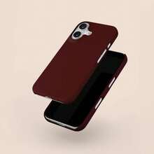 Funda para teléfono color burdeos oscuro, funda resistente de color sólido, cubierta protectora minimalista para  17 16 15 14 13 12 11 Pro Max,  S25 S24 S23 S22  HONOR  OPPO - Multicolor - Ver 3