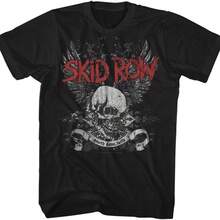 A&E Designs Skid Row T-Shirt Youth Gone Wild Skull And Wings Black Tee, Large - Black - View 6