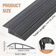 1 buah Strip Ramp Ambang Pintu PVC, Strip Ambang Pintu, Strip Penghambat Kecepatan Ambang Pintu, Stiker Strip Transisi Lantai, Profil Kompensasi yang Dapat Diatur Ketinggiannya, Rel Transisi, 100cm*1cm - A - View 2