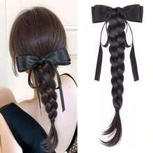 French Bow Braided Ponytail Synthetic Hairpiece Heat Resistant Elegant Hair Accessories For Women Daily Party Wedding Decor, Halloween - Multicolor - View 11