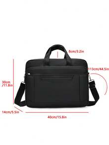 1pc Men's Business Travel Bag, Vintage Crossbody Handbag Design, Large Capacity Shoulder Bag, Zipper Closure, Adjustable Strap, Commute, Shopping, Daily Multi-Functional - Black - View 11