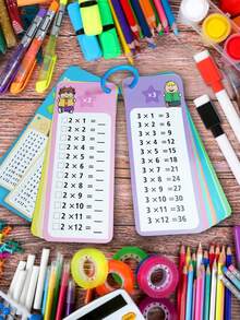 1 Set/2 Sets Multiplication Learning Cards, Division Training Cards, Cognitive Math Cards, Erasable Practice Cards, Reusable Flashcards, Student Learning Cards, 1-12 Addition, Subtraction, Multiplication, Division Practice Cards, Teacher Teaching Tools, Christmas Gift Back To School - Multicolor - View 9