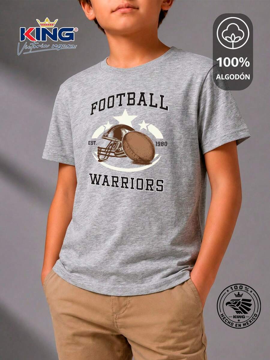 Shendy Vendy Kids T-Shirt For Boys, 100% Cotton, Short Sleeves, Round Neck, Soft And Comfortable. Stylish And Modern Motorsports Design. - 淺灰色 - 查看 1
