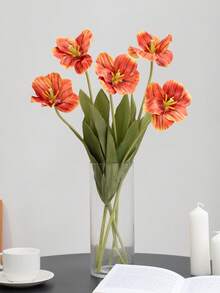 1PC Luxury Style Artificial Tulip Flower, Plastic Faux Flower For Home Living Room Dining Table Decoration, Artificial Flower Arrangement - Multicolor - View 4