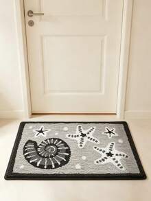 1 pieza Alfombra decorativa con tema de paisaje natural, alfombra rectangular con patrón de conchas de playa y océano, adecuada para decoración del hogar, regalos de vacaciones, alfombra decorativa, perfecta para el Día de San Valentín, Pascua, Acción de Gracias, Día de San Patricio, Día de la Madre - D - Ver 4