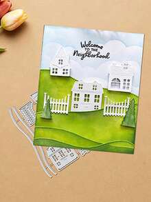 1pc Exquisite House Metal Cutting Die For Scrapbooking And Crafting, Diy Embossing Template, Handmade Card And Gift Card Making Tool. - Multicolor - View 6