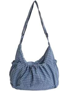 Bolso bandolera de nailon para mujer, ligero, con correa ajustable y múltiples bolsillos - Amarillo - Ver 1
