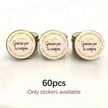 12/60/120pcs Handmade Spanish "Gracias" Round Stickers - 1.77 Inch Paper Labels, Warm Artistic Style, Multi-Purpose Gift Seal Decoration - A - View 8