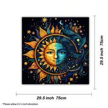 1PC Celestial Tarot Altar Cloth With Mytical 12 Zodiac Signs Design Cloth Tarot Readings, Sun Moon Phase Ceremonies Meditation Spaces Table Cover Elegant Mandala Colorful Stars Design Altar Cloth Signs Oracle Mat Tarot Tablecloth Boho Playmat Cloth - Multicolor - View 10