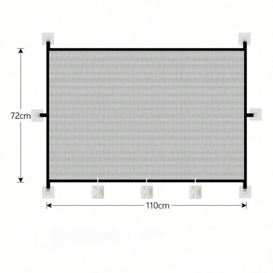 New Retractable Pet Gate, Foldable Anti-Escape Barrier For Dogs, Staircase Protection Net With Hooks, Pet Door For Home. - 110-72cm - View 1