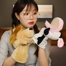 Plush Hand Puppet For Children, Cartoon Character, Interactive Toy For Parents And Children, Small Gift For Family Parties. - Rhino - View 3