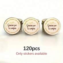 12/60/120pcs Handmade Spanish "Gracias" Round Stickers - 1.77 Inch Paper Labels, Warm Artistic Style, Multi-Purpose Gift Seal Decoration - A - View 9