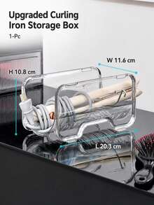 1 pieza Organizador de herramientas para el cabello de estilo minimalista estable y mejorado | Estante de almacenamiento de pared de material duradero y alta transparencia, específicamente para el almacenamiento de herramientas de peinado caliente | Elemento esencial moderno para ahorrar espacio en el baño - transparente - Ver 13