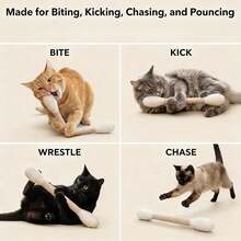 3pcs/1pc Interactive Cat Teaser Wand, 6 Colors, Suitable For Indoor Boredom Relief, Durable Chew Rope, Large Interactive Cat Kick Ball Game Enthusiast Gift Accessory - Multicolor - View 5