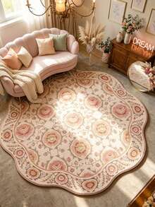 1 pieza Alfombra de arte de rosa vintage francesa, alfombra decorativa de estilo estético personalizado, regalo romántico, alfombra de ambiente estético de Ins, alfombra de acento de muebles modernos minimalistas, alfombra pequeña, alfombra, tapete, decoración del hogar, alfombra pequeña de área, tapete de exterior, alfombra de dormitorio, alfombra lavable - Multicolor - Ver 1