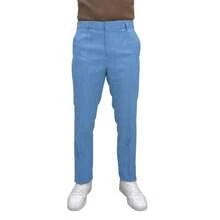 Men's Slim Fit Melange Tailored Trousers - 青碧色 - 查看 2
