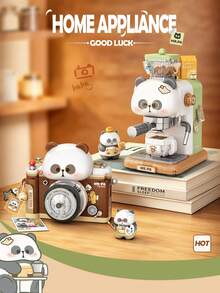 LOZ 680PCS Panda Camera Building Blocks Set, Panda Coffee Machine Building Blocks Model, Assembled Building Blocks, Living Room Decor, Holiday Gift, Collectible Souvenir - Multicolor - View 2