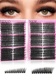 YIDUO 1450 قطعة من مجموعات الرموش الكثيفة السفلية/المدببة 50D-150D، مجموعة تمديد الرموش 5-20 مم بتجعيد D، تشمل غراء الرموش والمثبت، مزيل المكياج، فرشاة الرموش، إسفنجة المكياج، مجعد الرموش، مناسبة للاستخدام المنزلي DIY - متعدد الألوان - مشاهدة 14